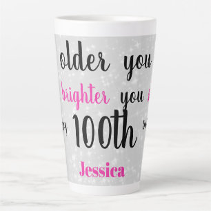 Personalised 100th Birthday quote Latte Mug