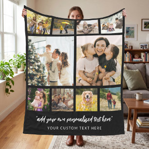 Personalised 10 Photo Collage Fleece Blanket