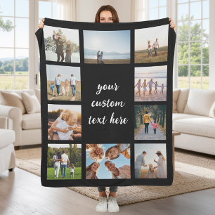 Personalised 10 Photo Collage Fleece Blanket