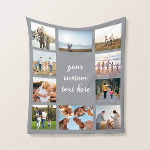 Personalised 10 Photo Collage Fleece Blanket