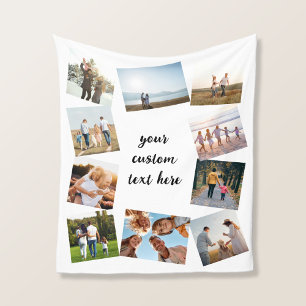 Personalised 10 Photo Collage Fleece Blanket