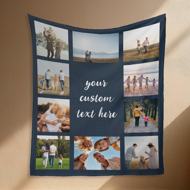 Personalised 10 Photo Collage Fleece Blanket (Creator Uploaded)