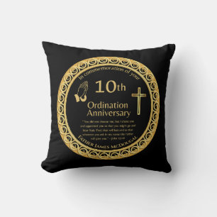 Personalised 10th Ordination Anniversary Priest Th Cushion