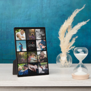 Personalised 11 Photo collage Best Dad ever gift Plaque