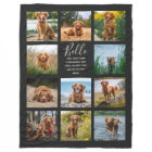 Personalised 11 Photo Collage Black Fleece Blanket