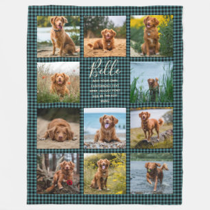 Personalised 11 Photo Collage Check Pattern Fleece