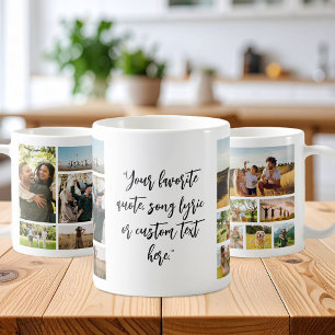 Personalised 11 Photo Collage Custom Quote Coffee Mug