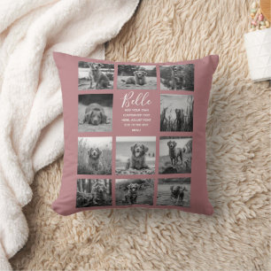 Personalised 11 Photo Collage Dusty Rose Cushion