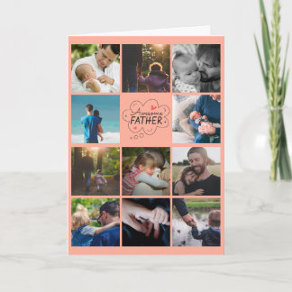 Personalised 11 Photo Collage Father's Day Card
