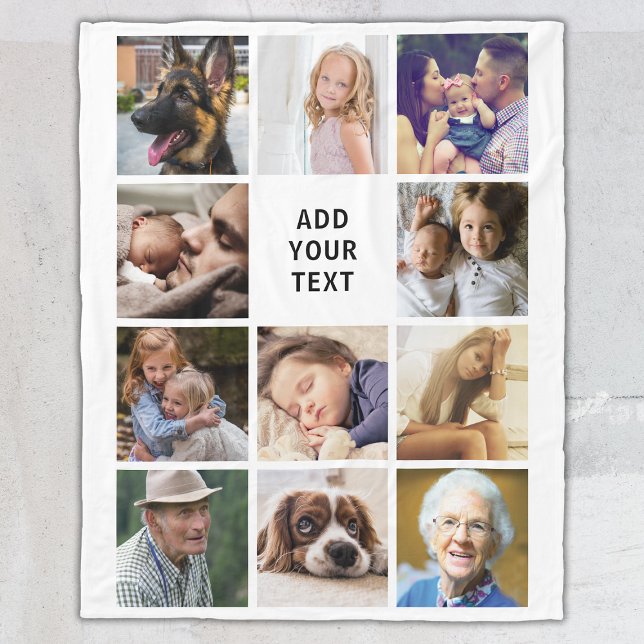 Personalised 11 Photo Collage Fleece Blanket (Creator Uploaded)