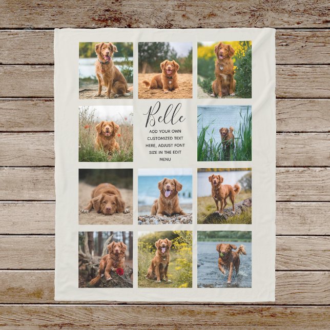 Personalised 11 Photo Collage Light Grey Fleece Blanket (Creator Uploaded)