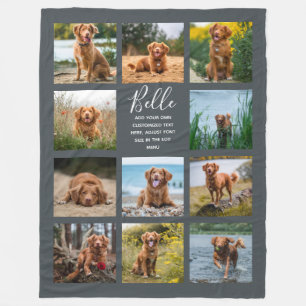 Personalised 11 Photo Collage Off-Black Fleece Blanket