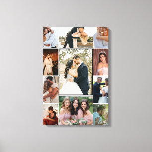 Personalised 11-Photo Wedding Collage Canvas Print