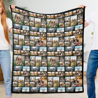 Personalised 128 Photo Collage Fleece Blanket