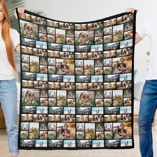 Personalised 128 Photo Collage Fleece Blanket (Creator Uploaded)