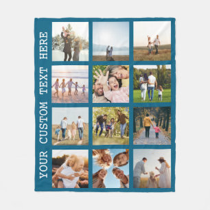 Personalised 12 Photo Collage Fleece Blanket