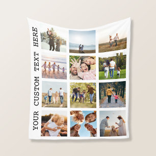Personalised 12 Photo Collage Fleece Blanket