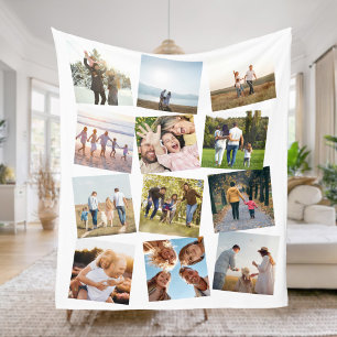Personalised 12 Photo Collage Fleece Blanket