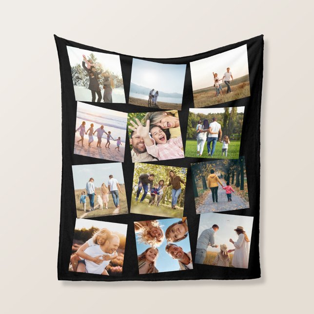 Personalised 12 Photo Collage Fleece Blanket (Creator Uploaded)