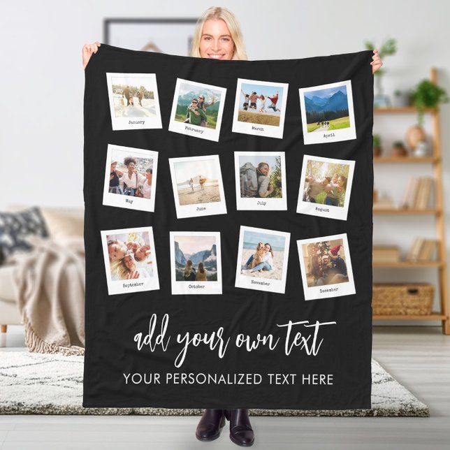 Personalised 12 Photo Collage Fleece Blanket (Creator Uploaded)