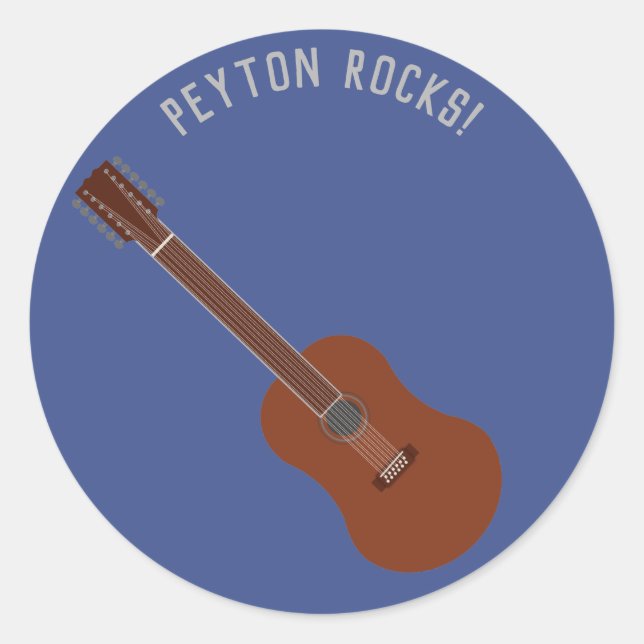 Personalised 12-String Acoustic Guitar Stickers (Front)
