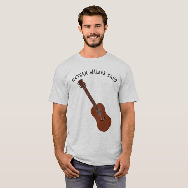 Personalised 12-String Guitar Guitartists or Band T-Shirt (Front Full)