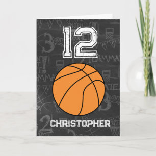 Personalised 12th Birthday Basketball Card