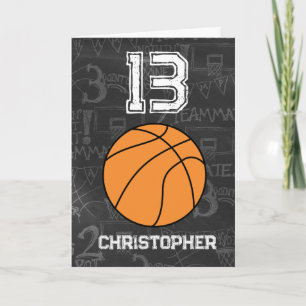 Personalised 13th Birthday Basketball Card