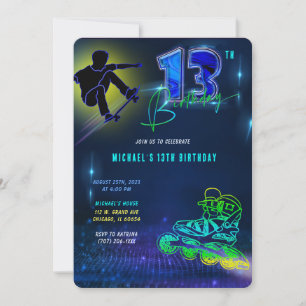 Personalised  13th Birthday Boy  Invitation