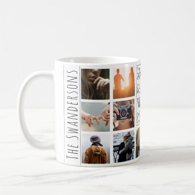 Personalised 14 Frame Quote Coffee Mug (Left)