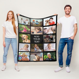Personalised 14 Photo Collage Fleece Blanket