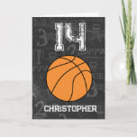 Personalised 14th Birthday Basketball Card<br><div class="desc">A modern 14th basketball birthday card ,  which you can easily personalise the front with the name and the inside card message. A personalised basketball birthday card for basketball players,  basketball fans,  etc.</div>