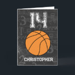 Personalised 14th Birthday Basketball Card<br><div class="desc">A modern 14th basketball birthday card ,  which you can easily personalise the front with the name and the inside card message. A personalised basketball birthday card for basketball players,  basketball fans,  etc.</div>