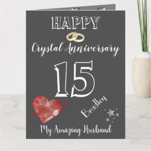 Personalised 15th Anniversary Card For Husband