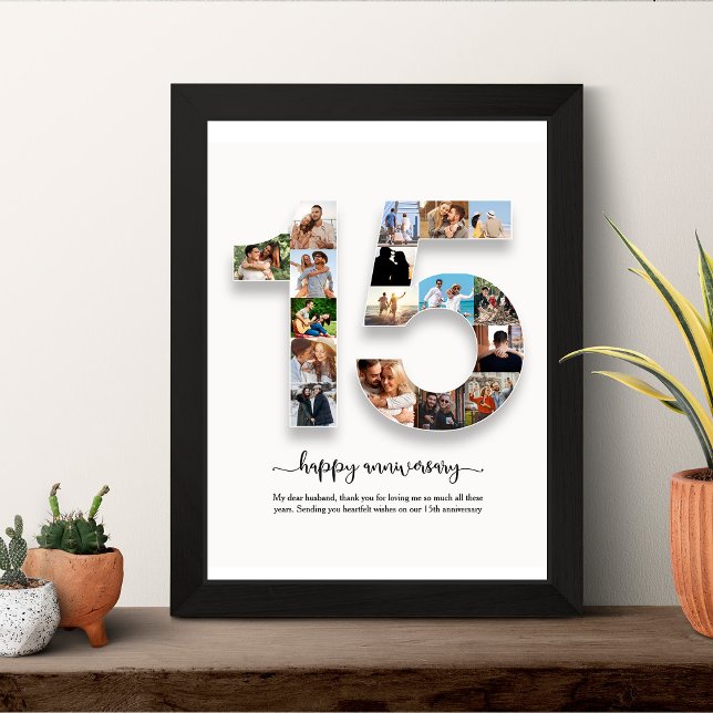 Personalised 15th Anniversary Photo Collage Poster (Creator Uploaded)