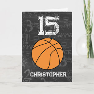 Personalised 15th Birthday Basketball Card
