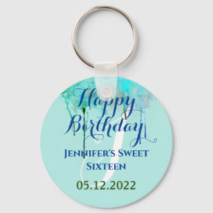 Personalised 16 Birthday Sweet Sixteen party favou Key Ring