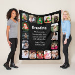 Personalised 16 Photo Collage Grandma Black Fleece Blanket<br><div class="desc">Personalised 16 Photo Collage Grandma Black Fleece Blanket. Celebrate your Grandma with 16 Photo Collage Grandma blanket. When you have so many fun memories and photos, one photo isn't enough . This blanket has 16 photos. To memorialise all the special moments through each year, everyone deserves a personalised blanket! See...</div>