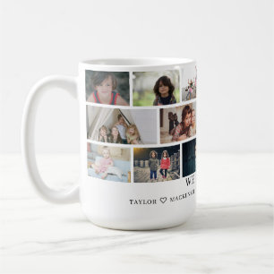 Personalised 16 Photo Template Collage and Text Coffee Mug