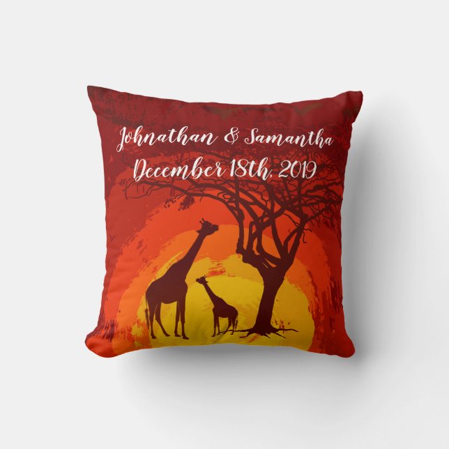 Personalised 16"x16" Throw Pillow African Safari G (Front)