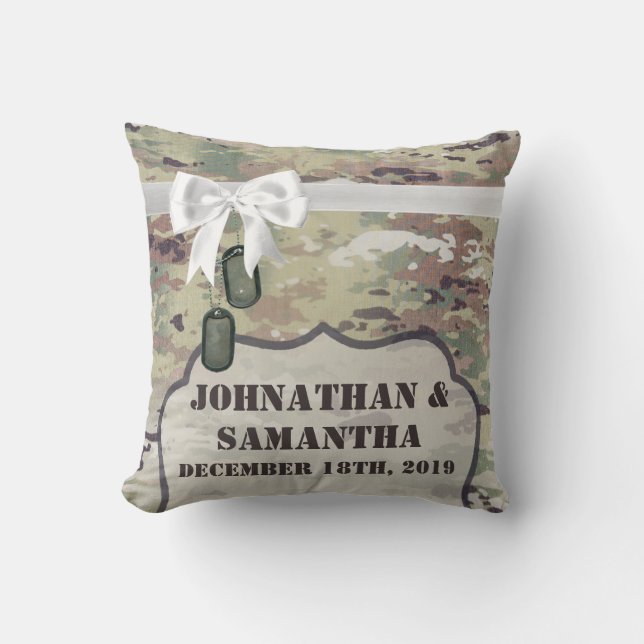 Personalised 16"x16" Throw Pillow Army OCP Camo (Front)