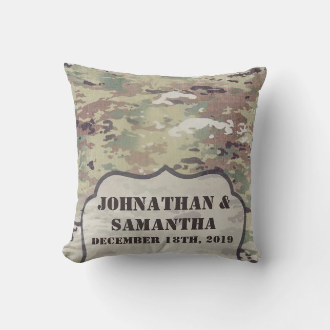 Personalised 16"x16" Throw Pillow Army OCP Camo (Front)