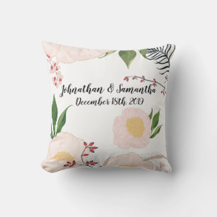 Personalised 16"x16" Throw Pillow Baby Pink Cosmos