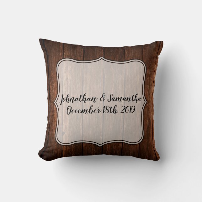 Personalised 16"x16" Throw Pillow Barn Wood Countr (Front)