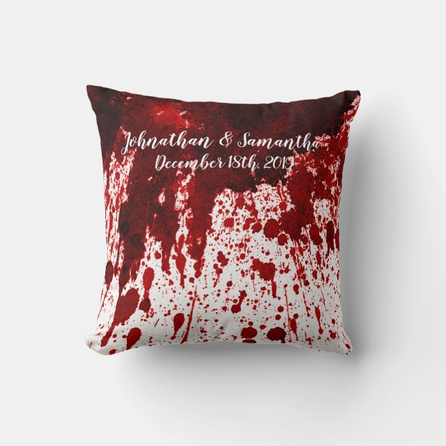 Personalised 16"x16" Throw Pillow Blood Splatter V (Front)