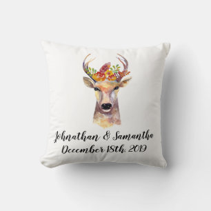 Personalised 16"x16" Throw Pillow boho deer Buck H