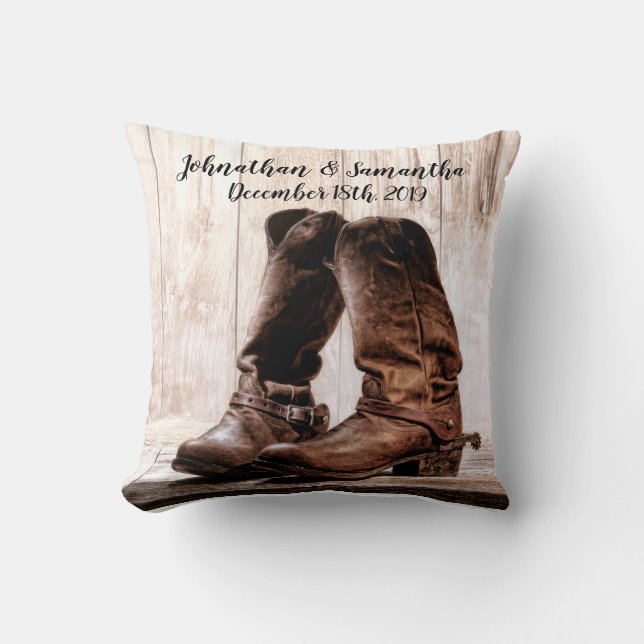 Personalised 16"x16" Throw Pillow boots country ru (Front)