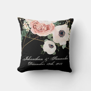 Personalised 16"x16" Throw Pillow Geometric Black