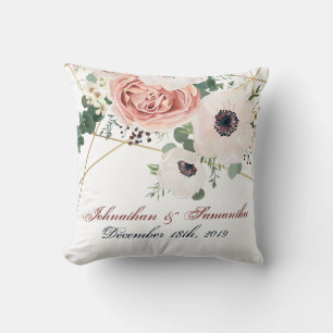 Personalised 16"x16" Throw Pillow Geometric Rose