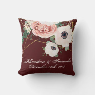 Personalised 16"x16" Throw Pillow Geometric Wine